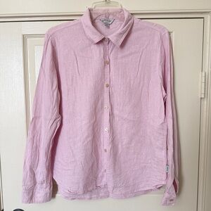 Orvis Pink / Lilac Linen Button Down Shirt Women's Size Medium